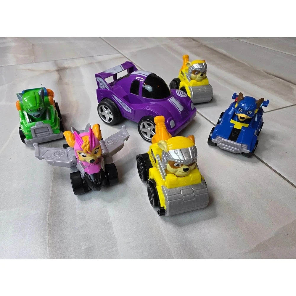 Paw‎ Patrol Toy Vehicle Lot Chase Rocky Skye Rubble Racing Car 6 Piece Set G1